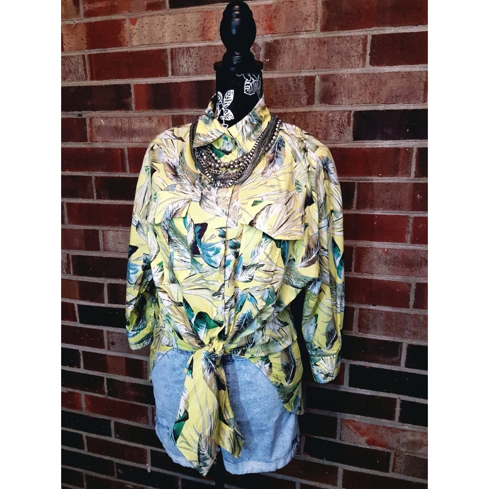 Zara Button Down Flowered Blouse - image 1